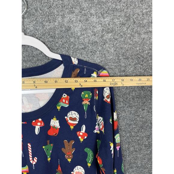 Hanna Anderson Top Women's XXL Blue Long Sleeve 100% Organic Cotton Christmas - Picture 5 of 11